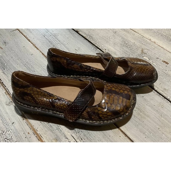 Alegria Felice Mary Jane Shoes Womens 6-6.5 Snake Patent Leather FEL-713-151 - Picture 2 of 10